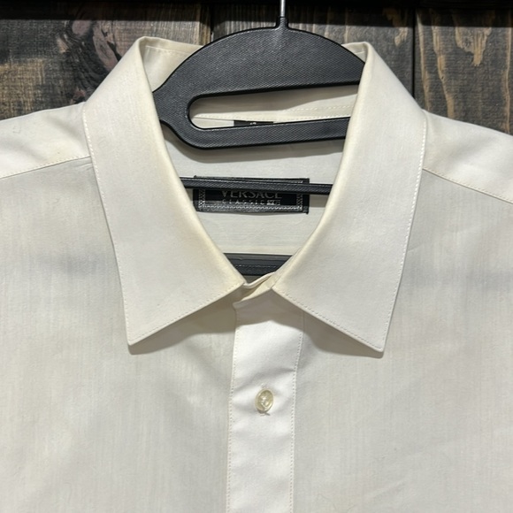 Versace Classic V2 Shirt Vintage Dress Button Down White Embroidered 17 Short - Picture 7 of 11